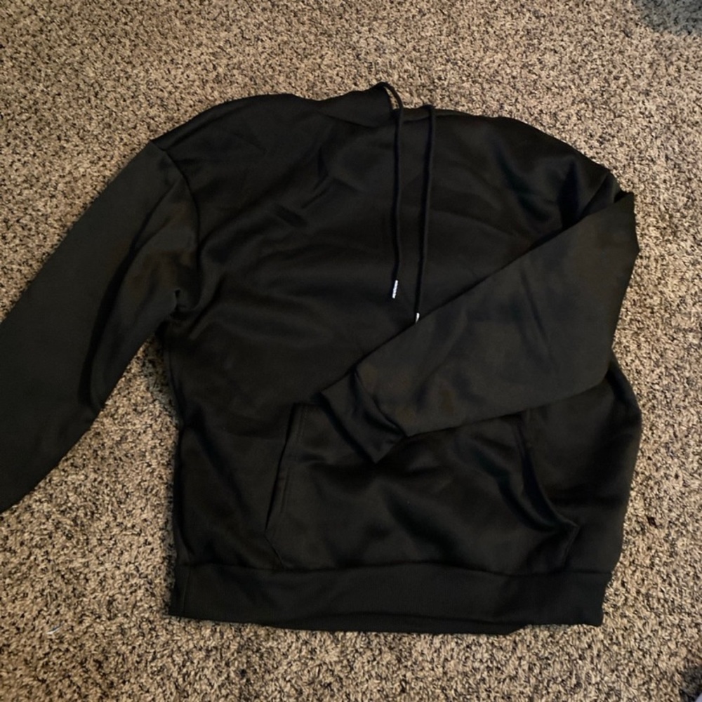 Black hooded sweatshirt